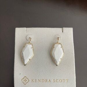 Kendra Scott Gold and White Geometric Earrings